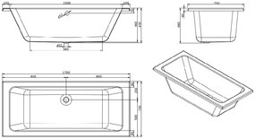 Lambini Designs Cube bubbelbad 170x75cm elektronisch 6+4+2 hydrojets en 12 aerojets met bedieningspaneel chroom