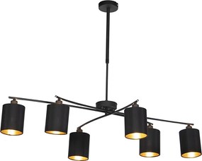 Smart hanglamp zwart verstelbaar incl. 6 Wifi B35 - Lofty