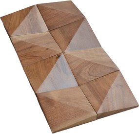 Houten Mozaïekpaneel | Slim Walnoot | 20×40 cm | Hout | Tegel