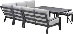 Garden Impressions Camilo lounge dining set 6-delig rechts - donker grijs