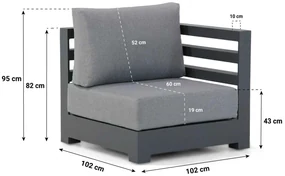 Hoek loungeset 5 personen Aluminium Grijs  Santika Furniture Santika Phantom