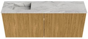 Mondiaz Joya DLux 100cm toiletmeubel oak met wastafel faye links zonder kraangat glace