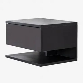 Pack Van 2 Zwevende Rechthoekige Nachtkastjes 40x30 Cm Met Lade Griviza Zwart - Sklum