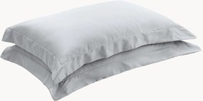 Katoensatijnen kussenslopen Pearl Grey, 2-delig