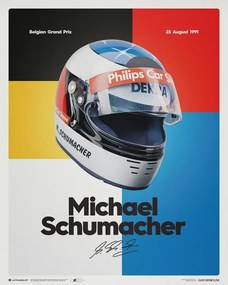 Kunstdruk Michael Schumacher - Helmet - 1991, Automobilist