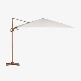 Parasol 295x295 Cm In Stof En Aluminium Hydra Lichtgrijs - Kastanjebruin - Sklum