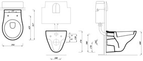 Kerra K-50 Slim toiletset met Sydney toilet, Rossa toiletzitting en Pacific drukplaat chroom