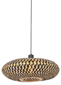 Oosterse hanglamp zwart bamboe 50 cm - OstravaOosters E27 rond Binnenverlichting Lamp