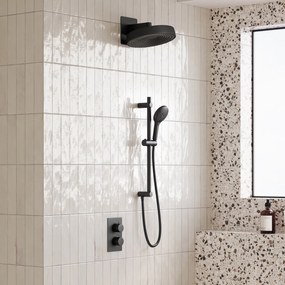 Saniclear Evolution inbouw regendouche met glijstang en 2 standen handdouche mat zwart