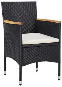 vidaXL Tuinstoelen 2 st poly rattan zwart