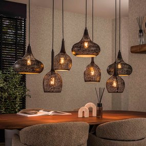 Speelse Hanglamp Zwart Metaal
