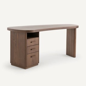 Bureau van organische vorm in walnootfineer, Pali