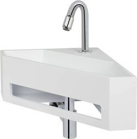 Saqu Tenno Hoekfontein 35x35x16 cm Mat Wit