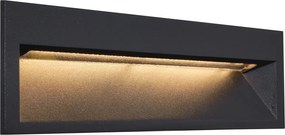 Set van 6 moderne inbouw wandlampen zwart 28cm incl. LED IP65 - Mert