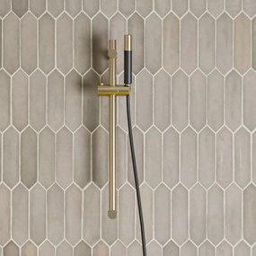Saniclear Brass Pro glijstangset met staafhanddouche geborsteld messing - mat goud