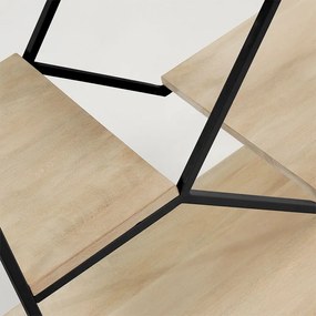 Kave Home Push Open Metalen Houten Kast Zwart - 80x35x93.5cm.