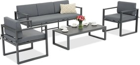 Merlo aluminium tuinset voor 5 personen Garden Point antraciet