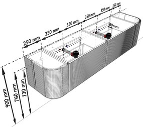 Mondiaz Kurve 190cm badmeubel ronding links/rechts oak met 2 lades en deuren en wastafel big small dubbel 2 kraangaten urban