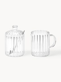 Melkkan en suikerpot Brilia van glas