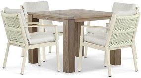 Tuinset 4 personen 100 cm Aluminium/rope Taupe Coco Sevilla/Brighton