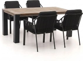 Diningset Tierra Outdoor | 4 personen teakhout | Tuinset stapelbaar | 5-delig | Kees Smit Tuinmeubelen