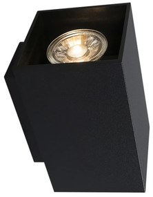 Moderne Smart wandlamp met dimmer zwart incl. 2 WiFi GU10 - Sandy Design, Modern GU10 Binnenverlichting Lamp
