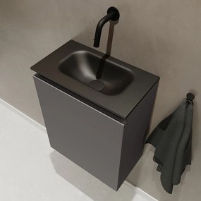 Mondiaz Ture 40cm toiletmeubel dark grey met wastafel urban midden geen kraangat