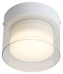 Moderne plafondlamp wit met helder glas  - Puck