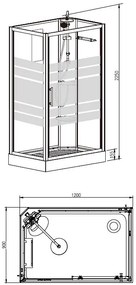 Mueller Aliki complete douchecabine 120x90x218cm kitvrij links