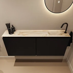 Mondiaz Ture DLux toiletmeubel 120cm urban met wastafel frappe rechts met kraangat
