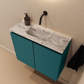 Mondiaz Ture DLux toiletmeubel 60cm smag met wastafel glace midden zonder kraangat