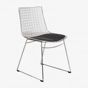 Set Van 2 Renee Stalen Eetkamerstoelen Chroom & Kunstleren Zwart - Sklum