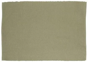 Placemat geribbeld, GOTS bio-katoen, tijmgroen, 35 x 50 cm
