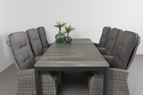 Memphis/Queens 220 cm. tuinset - 7-delig verstelbaar