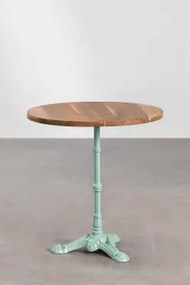 Azteca Ronde Barkruk Van Acaciahout Ø70 Cm & Acaciahout - Paradijseiland Groen - Sklum