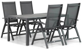 Tuinset 4 personen 160 cm Aluminium/Textileen /Aluminium/textileen Grijs Presto Vasto/Varano