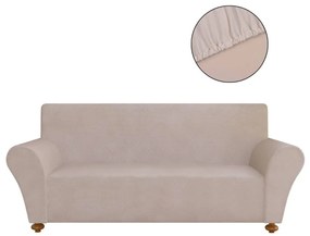 vidaXL 131090  Stretch Couch Slipcover Beige Polyester Jersey