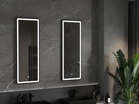 Mexen Coro verlichte badkamerspiegel 45 x 120 cm, LED 6000K, antivmist, zwarte lijst - 9817-045-120-611-70