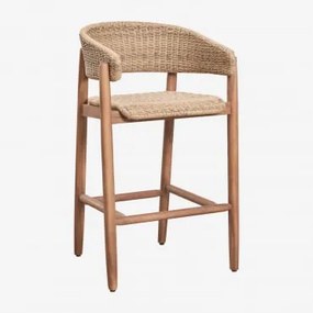 Set Van 2 Hoge Krukken Van Acaciahout En Synthetisch Riet Ribeira ↑75 Cm & Acacia Bruin - Sklum