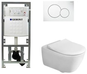 Villeroy & Boch Subway 2.0 Toiletset - inbouwreservoir - diepspoel wandcloset - directflush - slimseat -bedieningsplaat ronde knoppen - wit 0701131/SW706186/ga26028/ga91964/