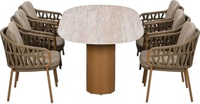 4 Seasons Biarritz tuinset 7-delig amber - Colorado tuintafel 240x105 cm ovaal