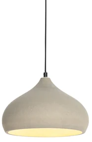 Moderne hanglamp zwart met betonnen kap - Nick Modern, Industriele / Industrie / Industrial E27 rond Binnenverlichting Lamp