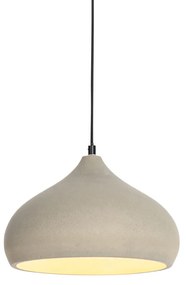Moderne hanglamp zwart met betonnen kap - Nick