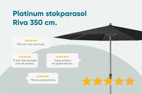 Platinum Riva stokparasol 3,5 m. rond - Antraciet