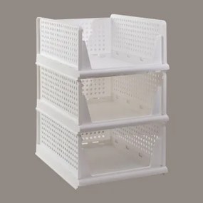 Set Van 3 Kledingorganizers Evadin Wit & ↑18,8 Cm - Sklum