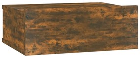 vidaXL Nachtkastje zwevend 40x30x15 cm bewerkt hout gerookt eikenkleur