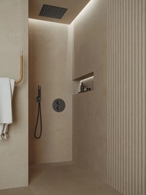 Saniclear Cube Pro inbouw regendouche rond met inbouw douchekop 30x30cm en staafhanddouche verouderd ijzer - gunmetal