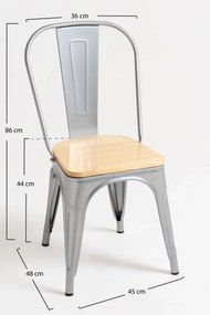 Pakket 4 Stoelen Torix Natuurlijk Hout