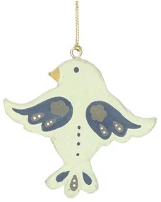 Kersthanger vogel, katoen-maché, 7,5 cm