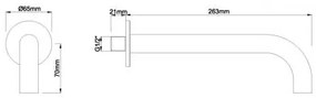 Mueller Cobre inbouw muuruitloop 25cm geborsteld koper